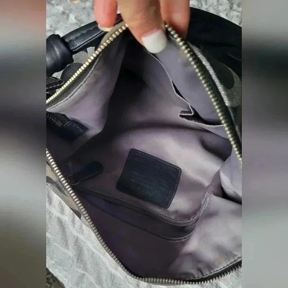 COACH embroidered OP Art Hobo Coach bag, silvers grays, black - Picture 5 of 7